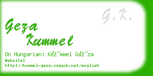 geza kummel business card