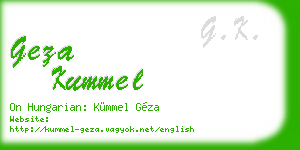 geza kummel business card
